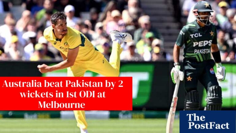 Australia Beat Pakistan by 2 Wickets in a Thrilling 1st ODI at Melbourne